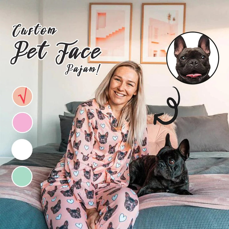 Kundenspezifischer Foto Pyjama Hundeabdruck Blau Geschenk zu Weihnachten