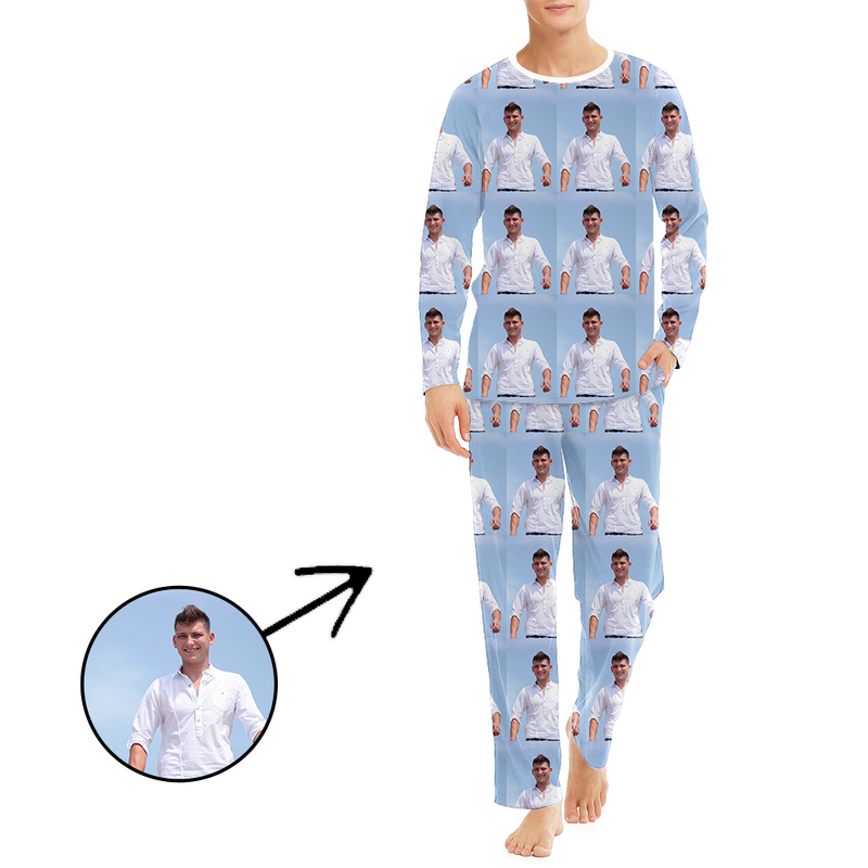 Gewohnheit Herren Foto Pyjama Ganzes Foto Langarm