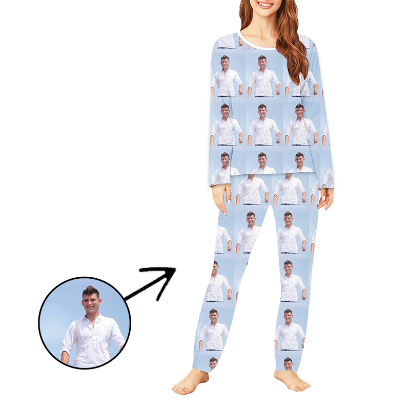 Personalisiert Foto-Pyjama für Damen Ganzes Foto Langarm