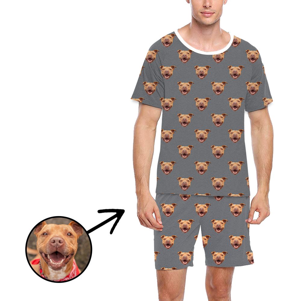 Benutzerdefinierte Foto-Pyjamas für Männer Ich liebe meinen Hund