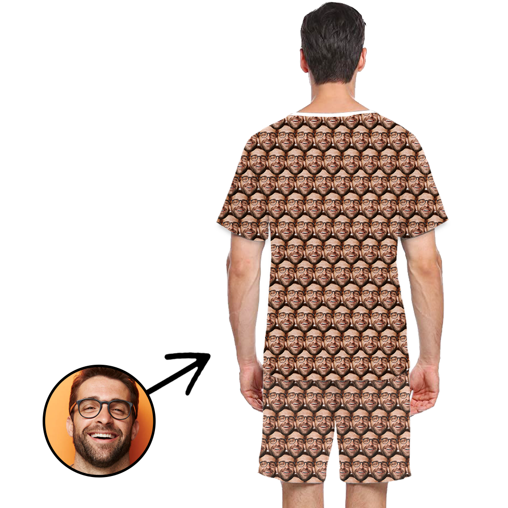 Benutzerdefinierte Foto-Pyjamas für Männer Mash Face