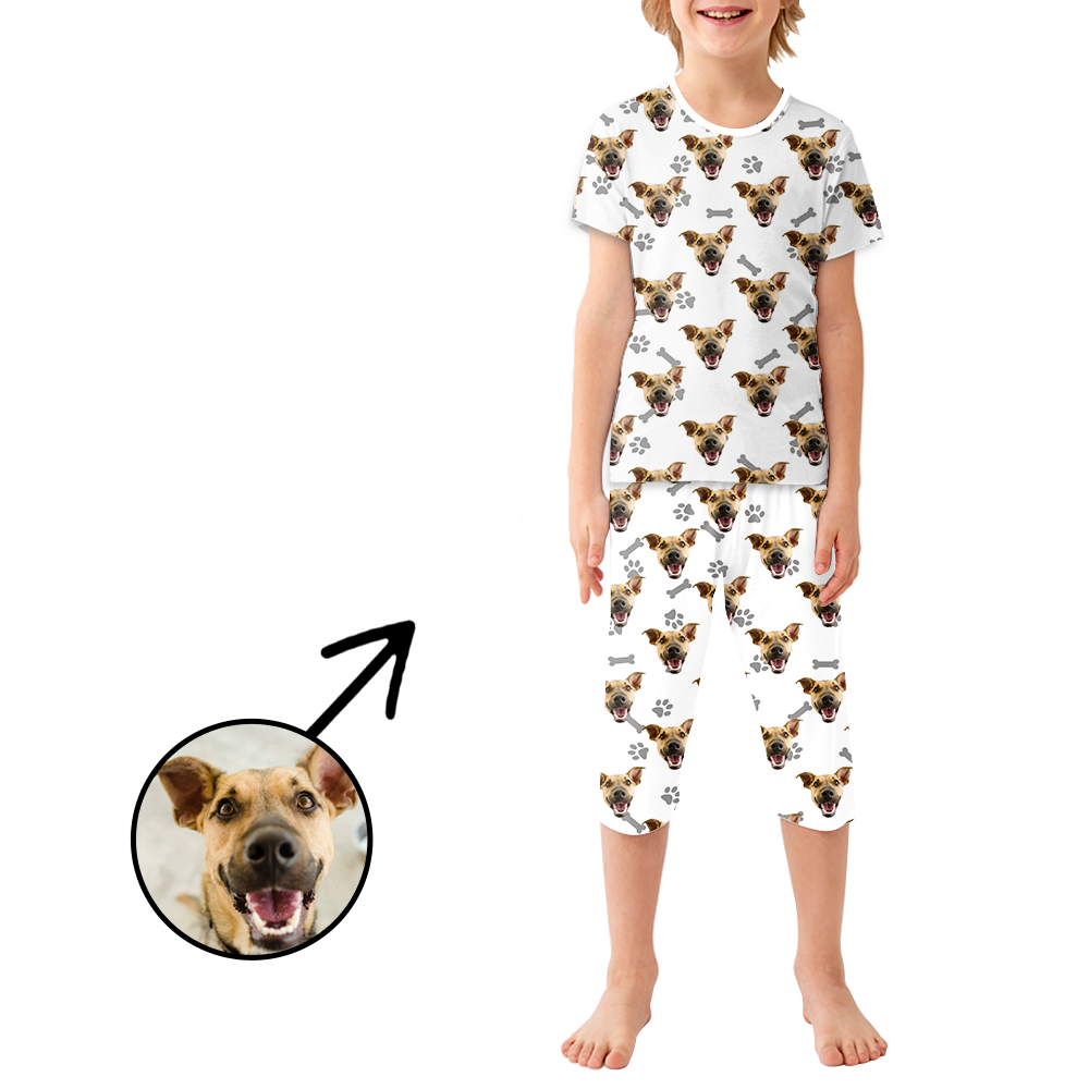 Benutzerdefinierte Foto-Pyjamas für Kinder Hunde-Fußabdruck