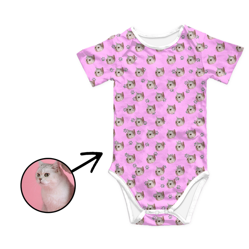 Kundenspezifischer Foto-Baby-Bodysuit-Katzen-Abdruck