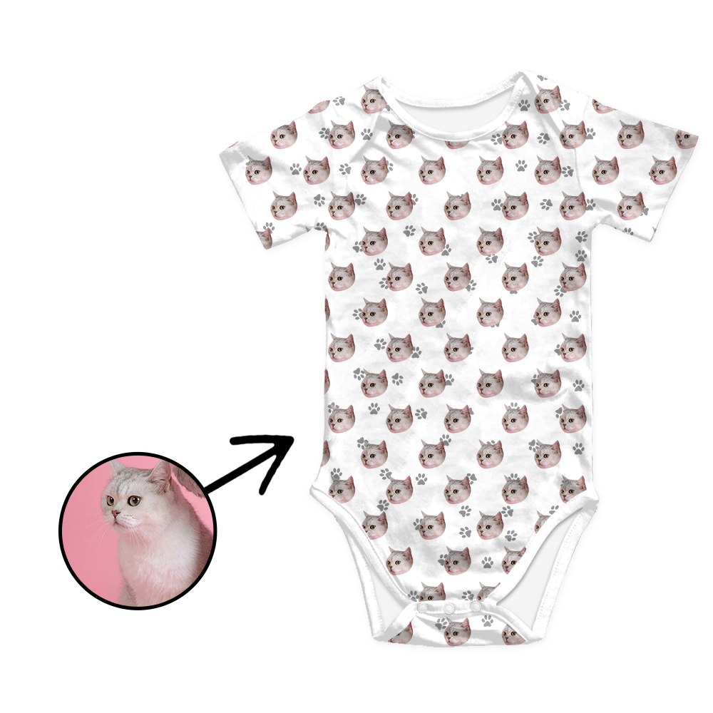 Kundenspezifischer Foto-Baby-Bodysuit-Katzen-Abdruck