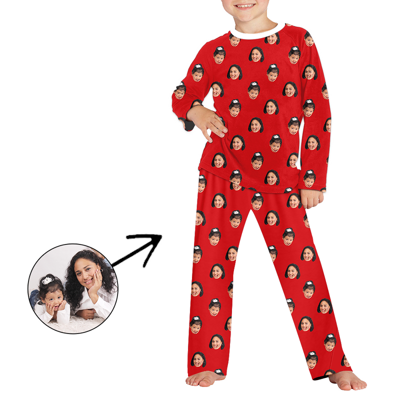 Benutzerdefinierte Foto Pyjama für Kinder Ich liebe meine Frau Langarm