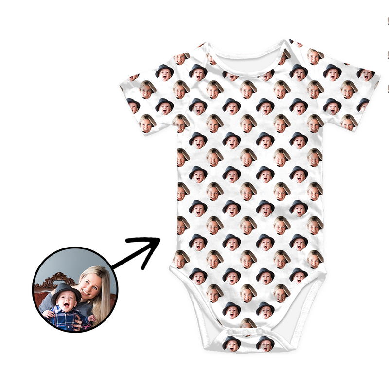 Kundenspezifischer Foto-Baby-Bodysuit-Herz-Hundeabdruck