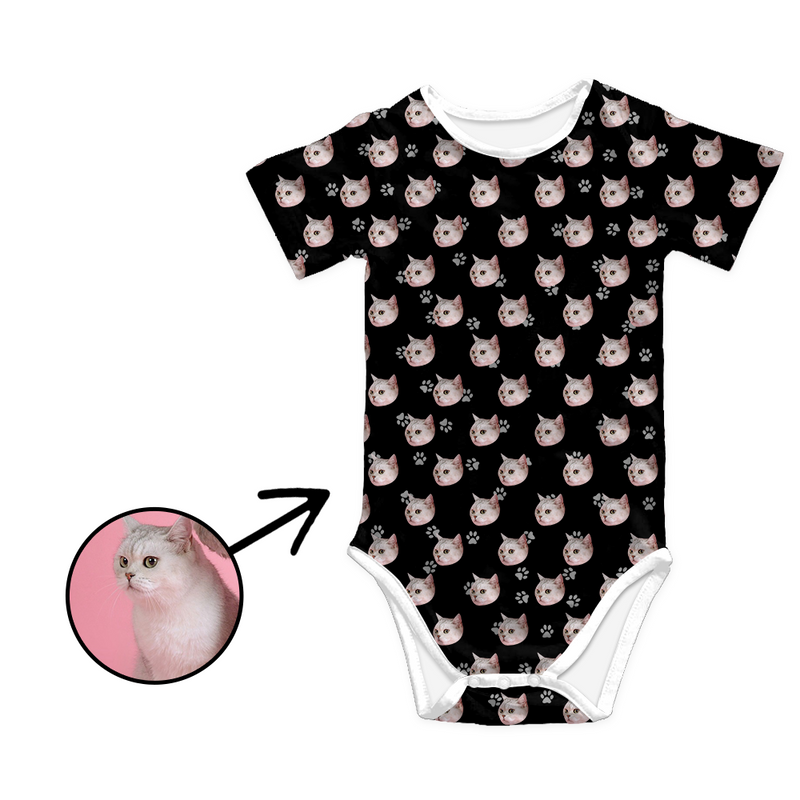 Kundenspezifischer Foto-Baby-Bodysuit-Katzen-Abdruck