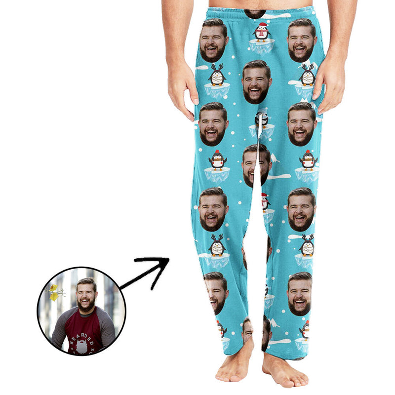 Personalisiert Foto Pyjamas Hose für Männer Schöner Pinguin