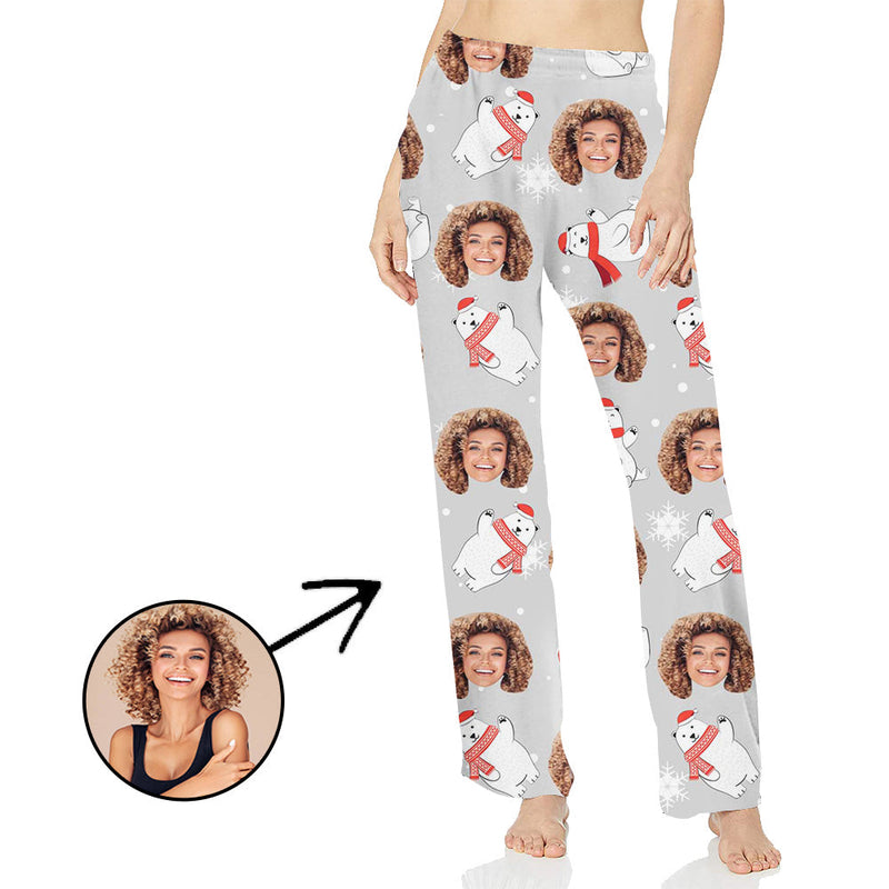 Personalisiert Foto Pyjamas Hose für Frauen Schneema-Bär