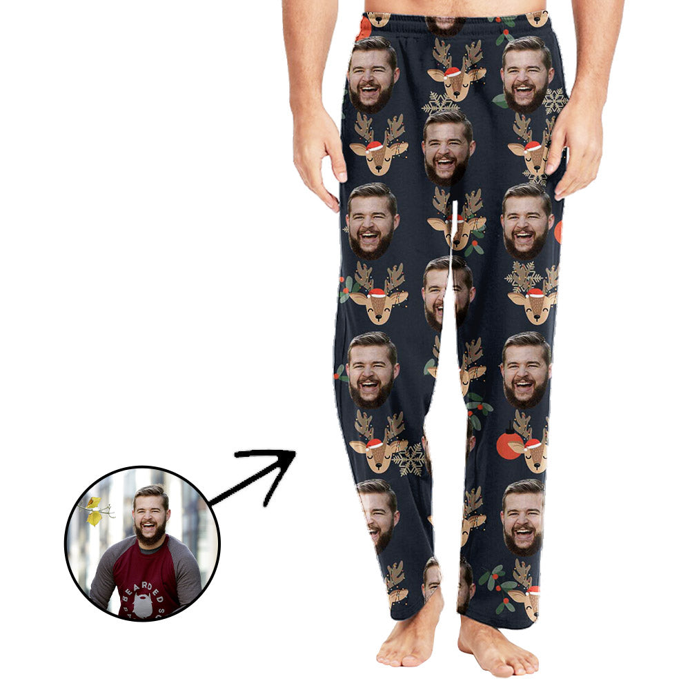 Personalisiert Foto Pyjamas Hose für Männer Elch