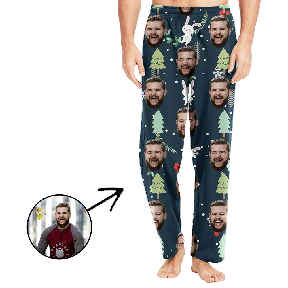 Personalisiert Foto Pyjamas Hose für Männer Weihnachtsbaum