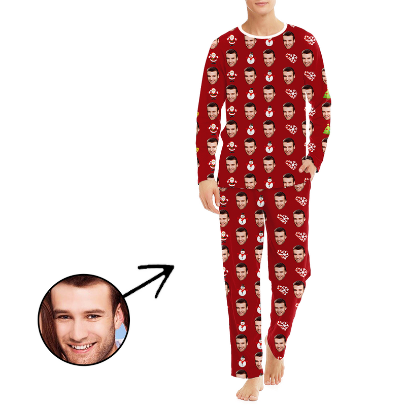 Gewohnheit Herren Foto Pyjama Frohe Weihnachten Langarm