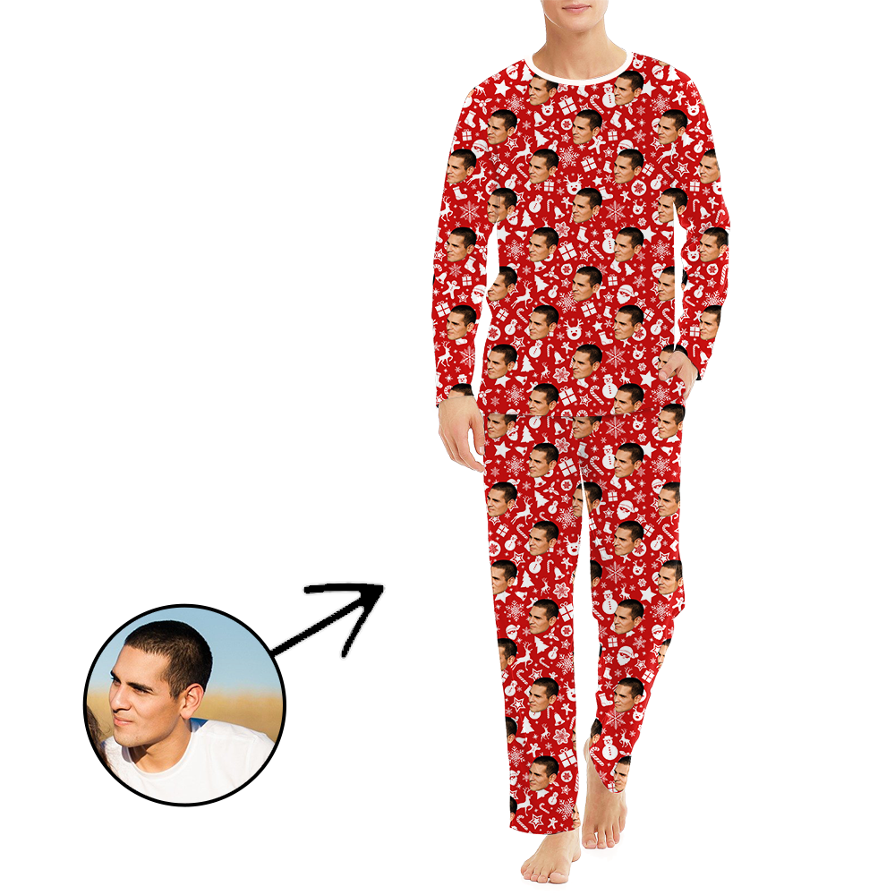 Gewohnheit Herren Foto Pyjama Frohe Feiertage Langarm