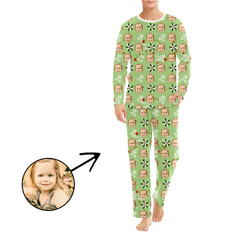 Gewohnheit Herren Foto Pyjama Schönheit Blumen Langarm