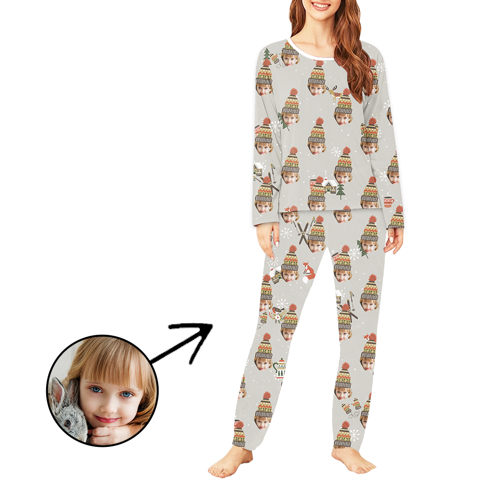 Personalisiert Foto-Pyjama für Damen Happy Time Langarm