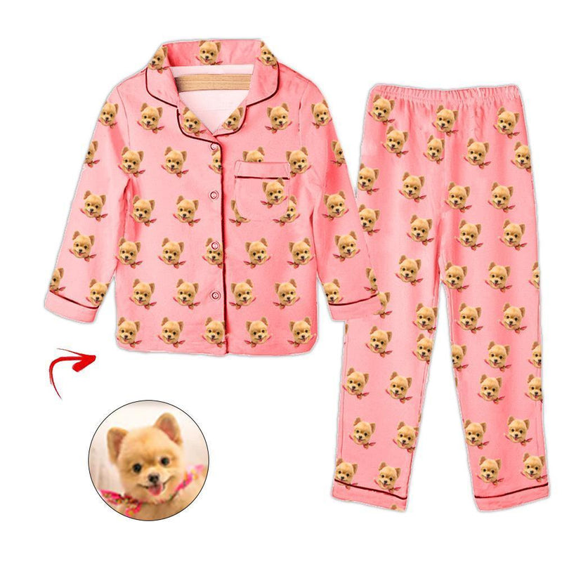 Benutzerdefiniertes Foto Kinder Pyjama Happy Mother's Day Grau