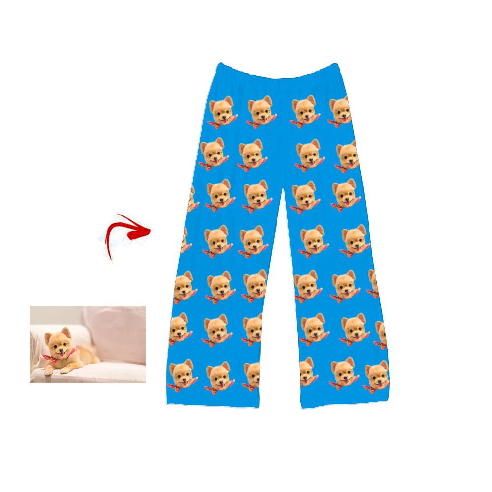 Kundenspezifische Foto Pyjama Hosen Ich liebe mein Hundeweiß