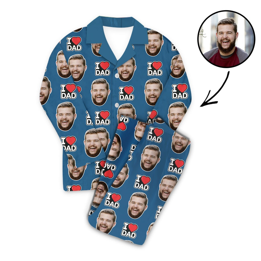 Benutzerdefiniertes Foto Pyjama Set Ich liebe Vatertagsgeschenke für Papa