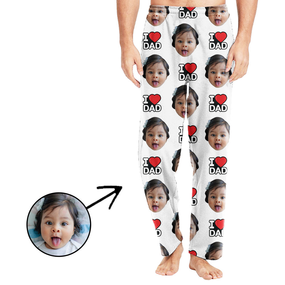 Personalisiert Foto Pyjamas Hose für Männer Liebe Papa-Vatertagsgeschenke