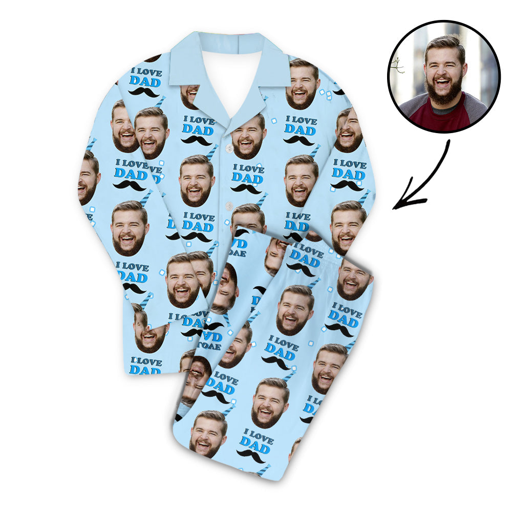 Benutzerdefiniertes Foto Pyjama Set Ich liebe Vatertagsgeschenke für Papa