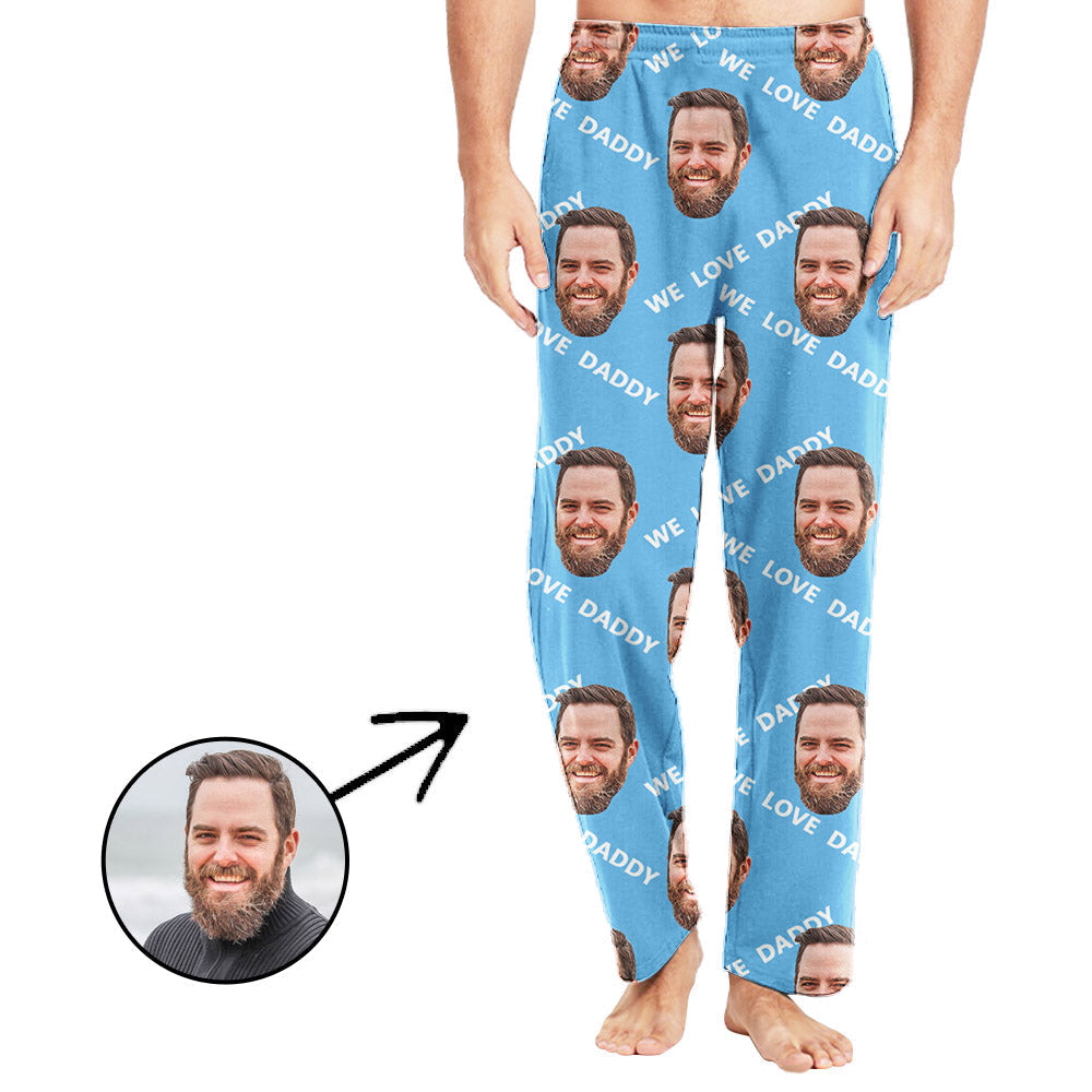 Personalisiert Foto Pyjamas Hose für Männer Wir lieben Papa-Vatertagsgeschenke