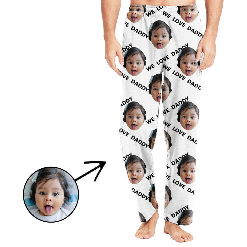 Personalisiert Foto Pyjamas Hose für Männer Wir lieben Papa-Vatertagsgeschenke