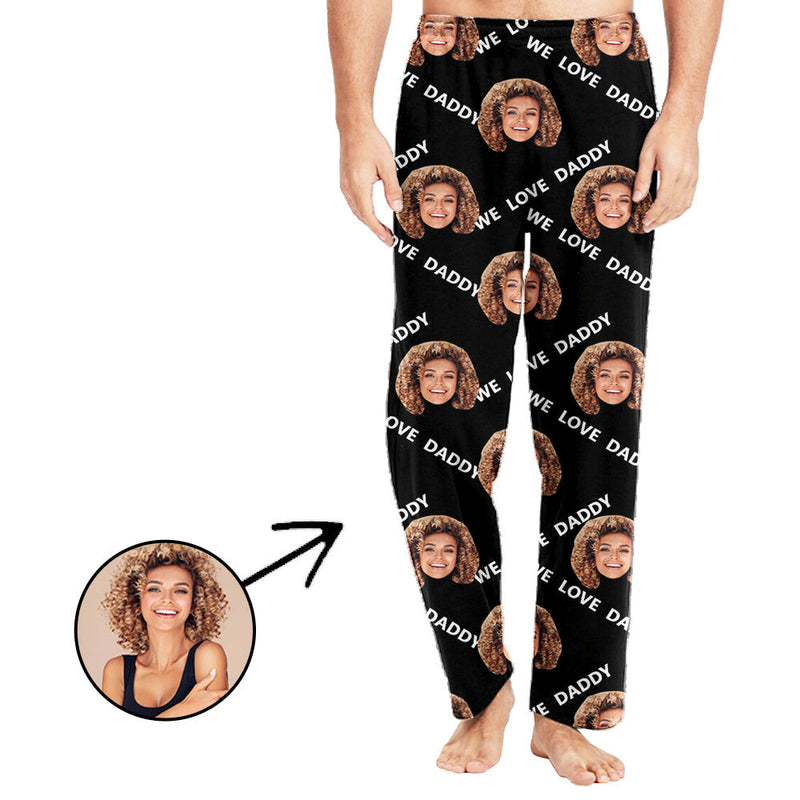 Personalisiert Foto Pyjamas Hose für Männer Wir lieben Papa-Vatertagsgeschenke