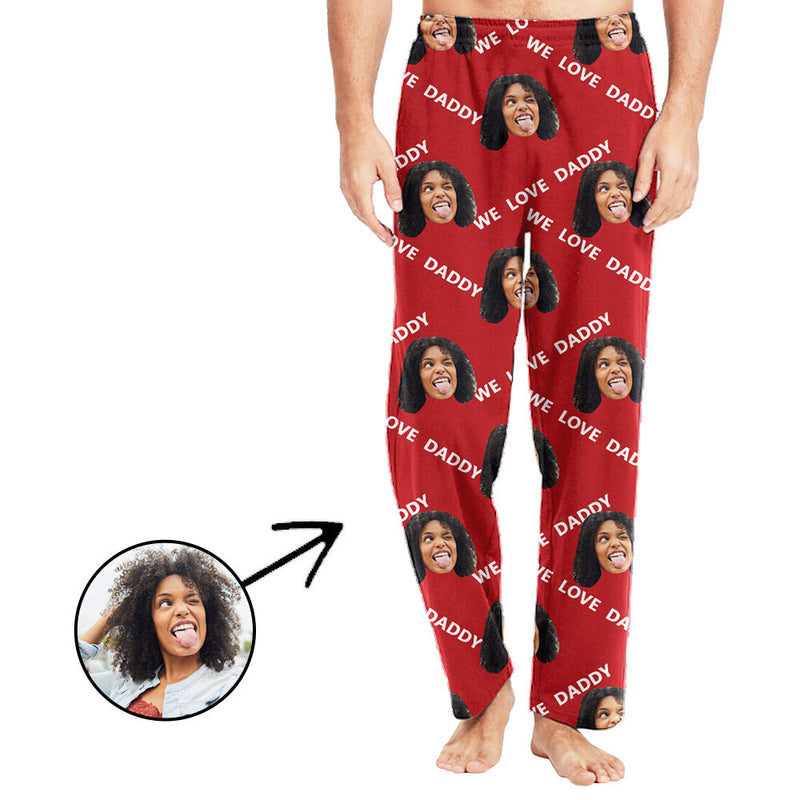 Personalisiert Foto Pyjamas Hose für Männer Wir lieben Papa-Vatertagsgeschenke