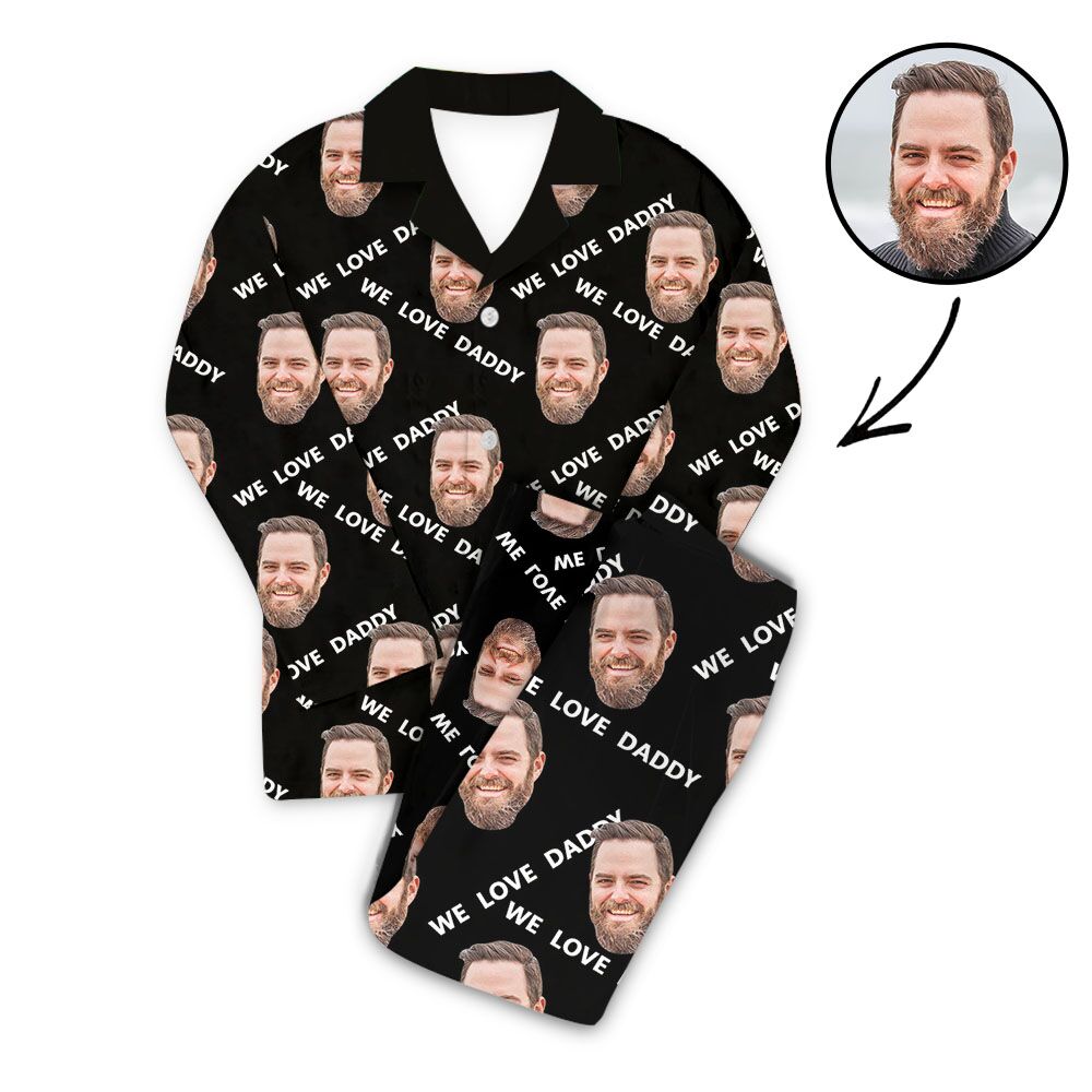 Benutzerdefiniertes Foto Pyjama Set Wir lieben Papa-Vatertagsgeschenke