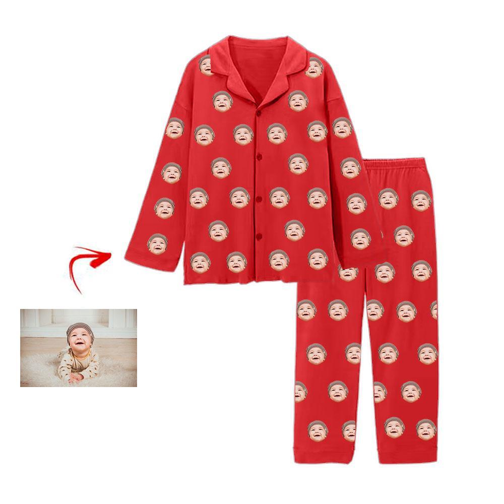 Kundenspezifischer Foto Pyjama  Ich liebe mein Baby rot