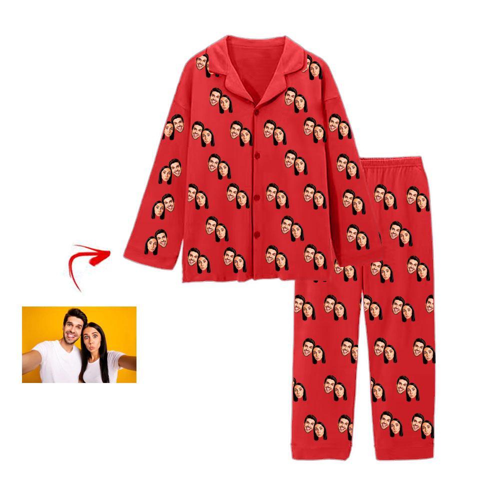 Kundenspezifischer Foto Pyjama Happy You And Me Rot