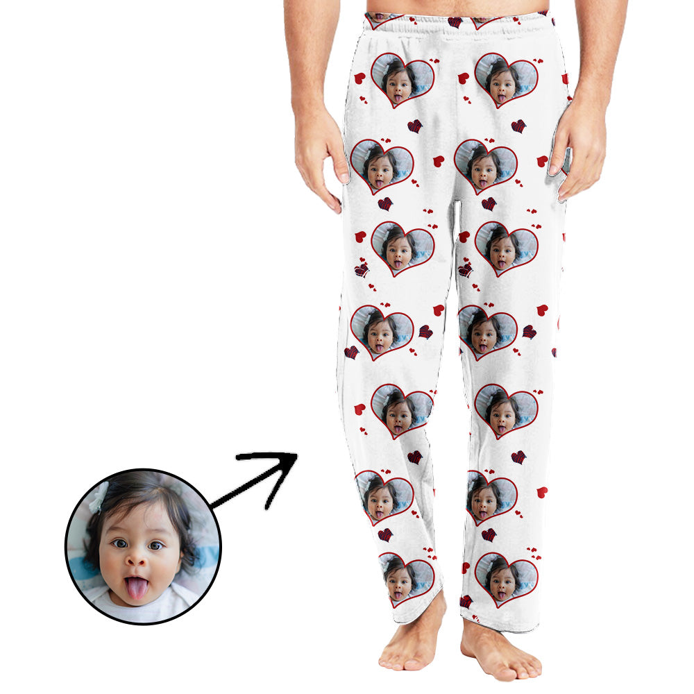 Personalisiert Foto Pyjamas Hose für Männer Ich liebe dich als Vatertagsgeschenke