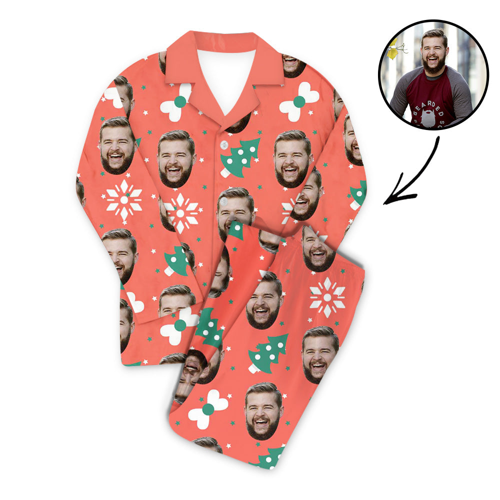 Benutzerdefiniertes Foto Pyjama Set Unisex schöner Weihnachtsbaum