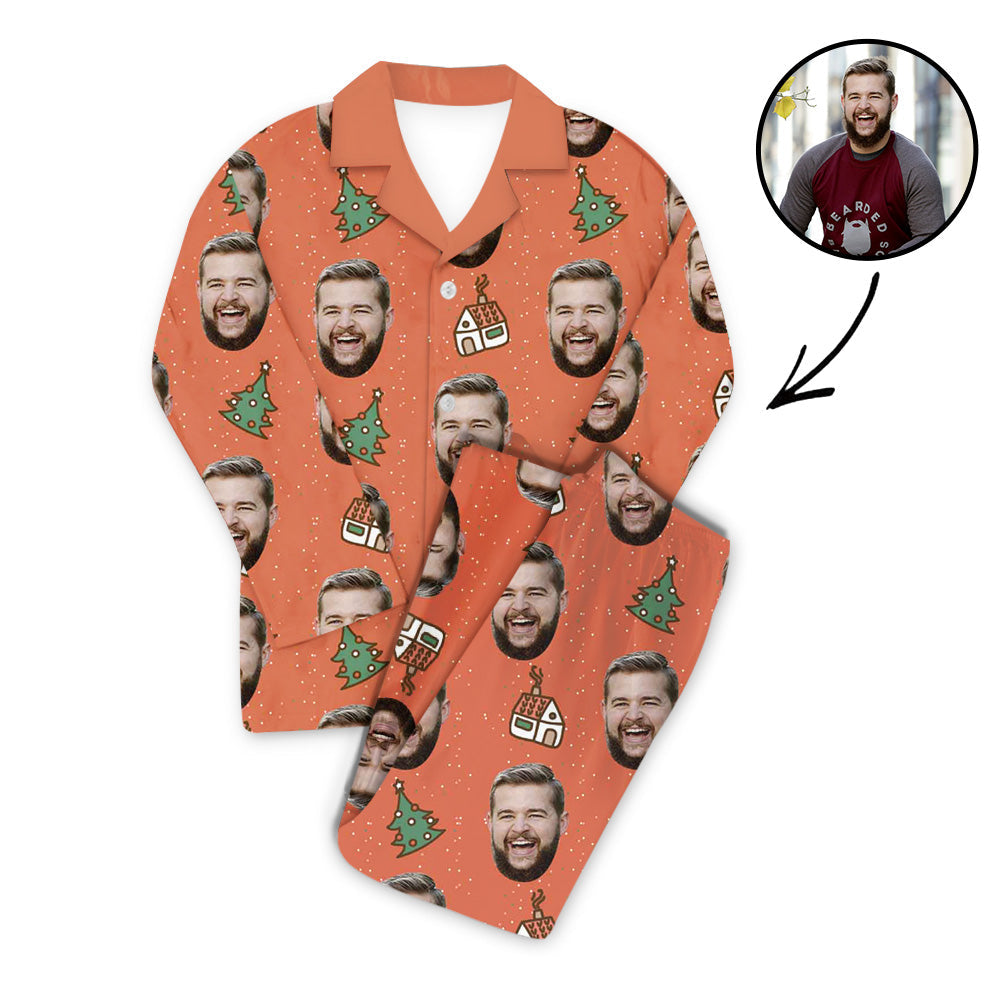 Benutzerdefiniertes Foto Pyjama Set Unisex-Weihnachtsbaum in meinem Haus