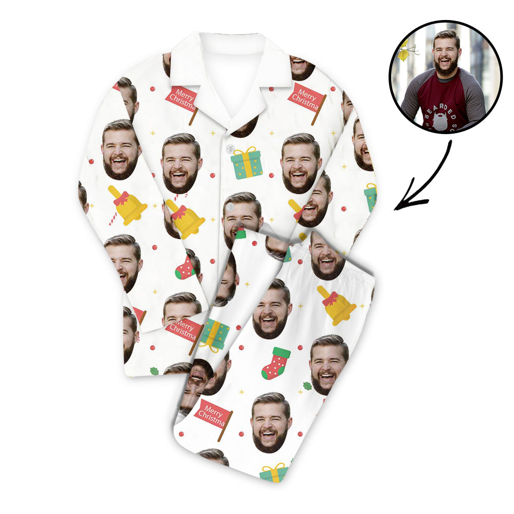 Benutzerdefiniertes Foto Pyjama Set Unisex Frohe Weihnachten und Geschenke