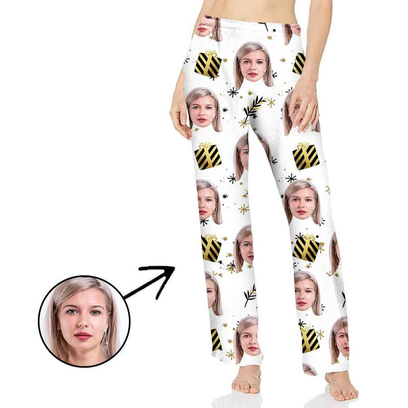 Personalisiert Foto Pyjamas Hose für Frauen Weihnachtsgeschenk mit dem Gesicht meiner Liebsten