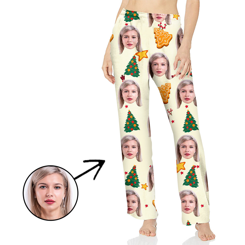 Personalisiert Foto Pyjamas Hose für Frauen Weihnachtsbaum