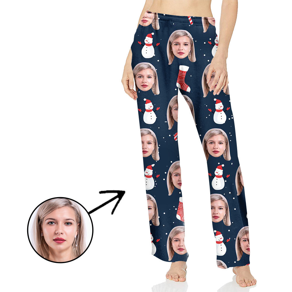 Personalisiert Foto Pyjamas Hose für Frauen Der Winter kommt