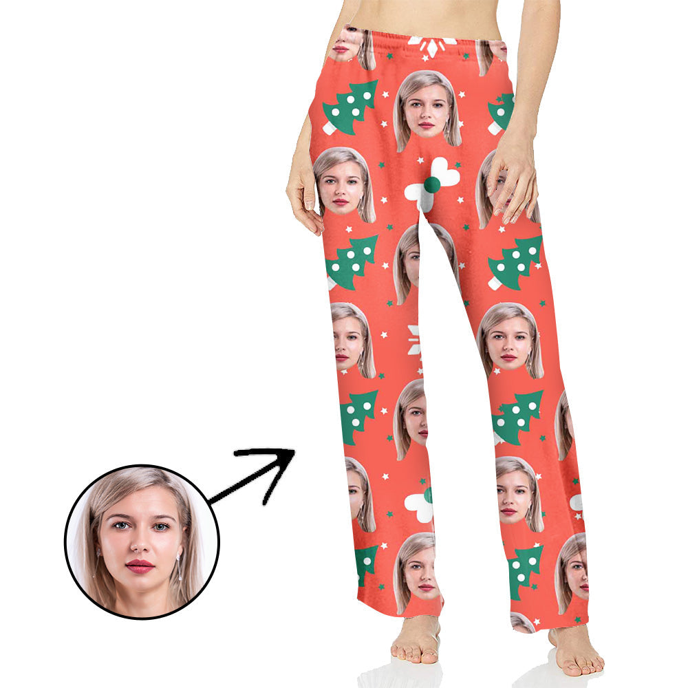 Personalisiert Foto Pyjamas Hose für Frauen Schöner Weihnachtsbaum