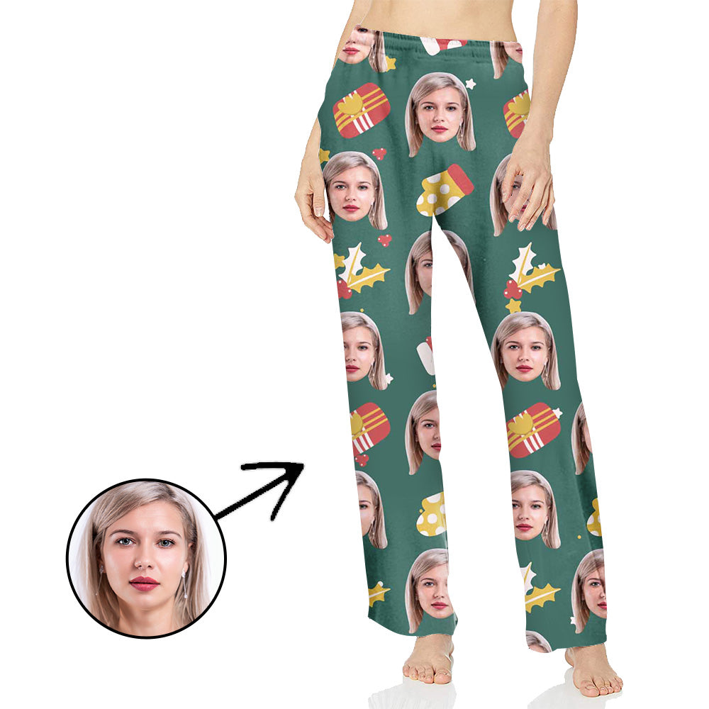 Personalisiert Foto Pyjamas Hose für Frauen Feiern Sie Weihnachten mit Ihnen