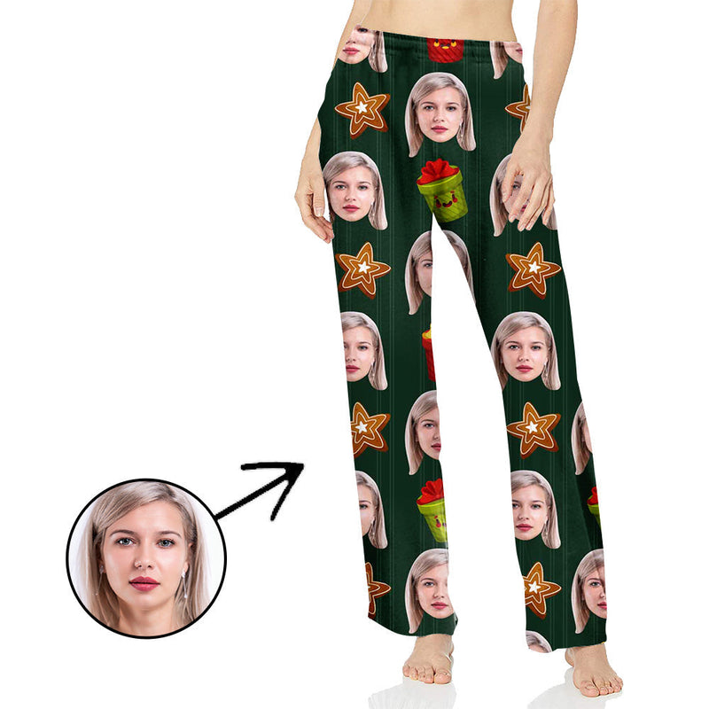 Personalisiert Foto Pyjamas Hose für Frauen Sterne und Blumen