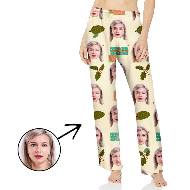 Personalisiert Foto Pyjamas Hose für Frauen Weihnachtsanhänger