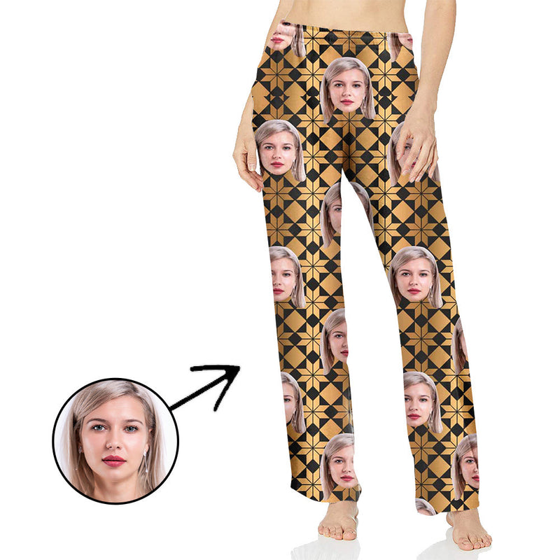 Personalisiert Foto Pyjamas Hose für Frauen Überall Blumen