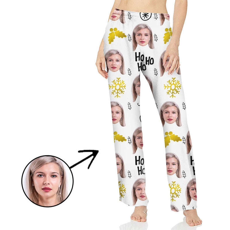 Personalisiert Foto Pyjamas Hose für Frauen Schneeflocke