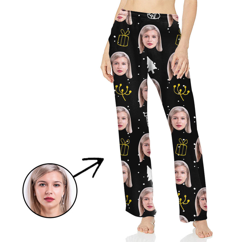 Personalisiert Foto Pyjamas Hose für Frauen Weihnachtssocken bedruckt