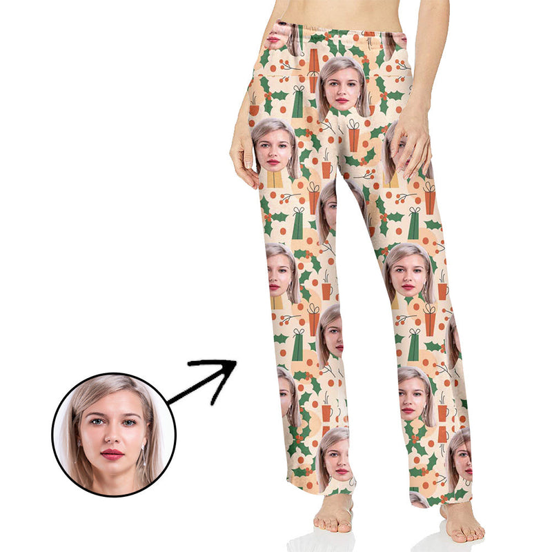 Personalisiert Foto Pyjamas Hose für Frauen Weihnachtspandanten