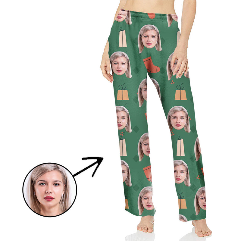 Personalisiert Foto Pyjamas Hose für Frauen Weihnachtsgruß mit Pandanten