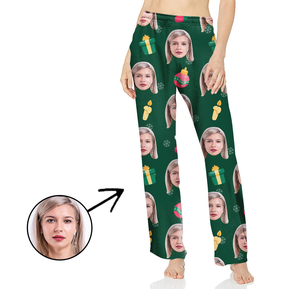 Personalisiert Foto Pyjamas Hose für Frauen Schöne Kerze und Geschenke