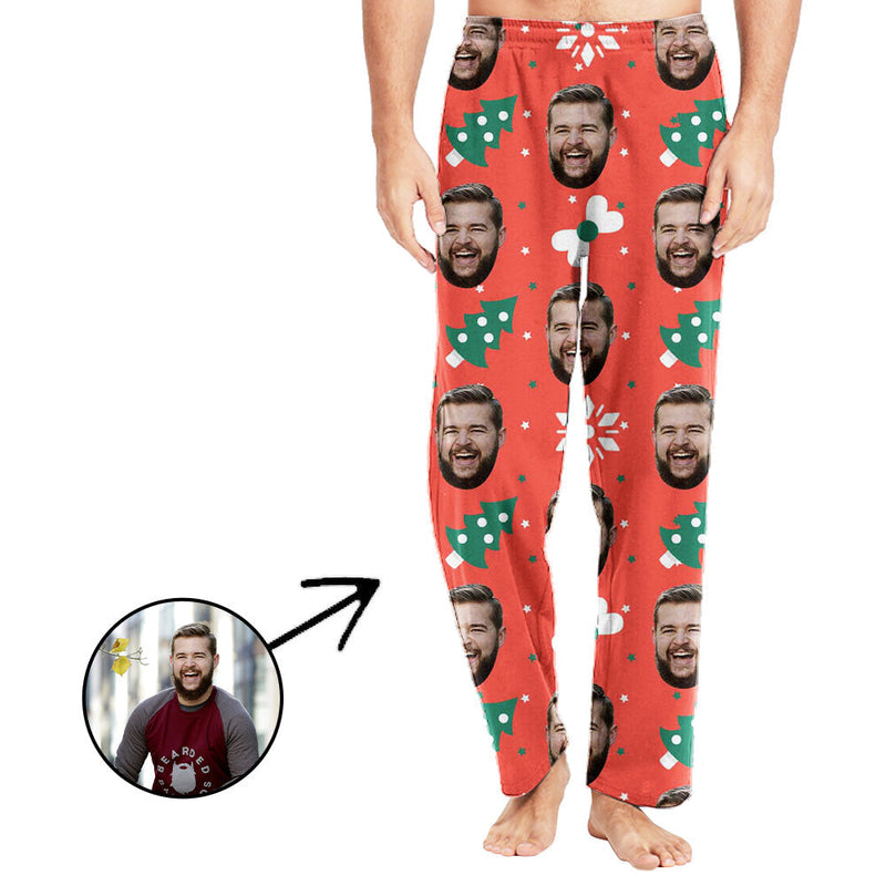 Personalisiert Foto Pyjamas Hose für Männer Schöner Weihnachtsbaum