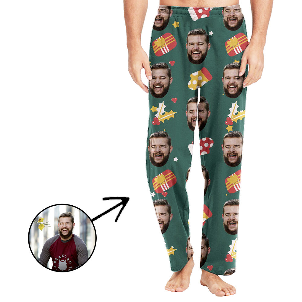 Personalisiert Foto Pyjamas Hose für Männer Feiern Sie Weihnachten mit Ihnen